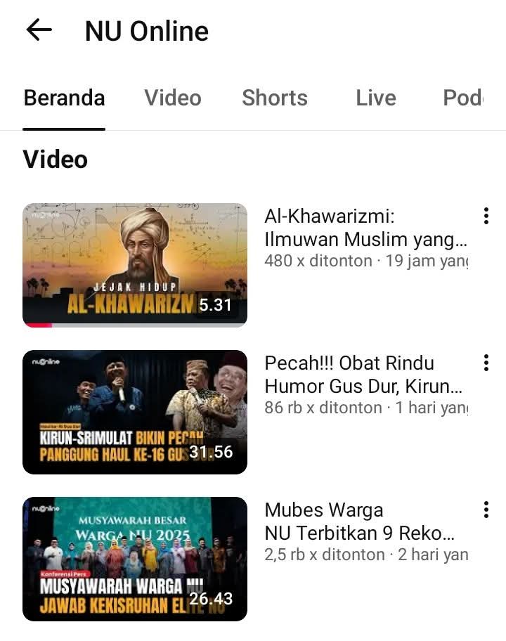 NU Online menayangkan sosok al-Khawarizmi